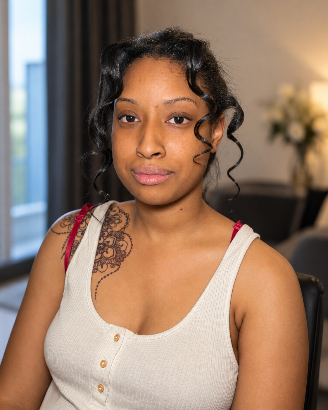 Anjali Bride avant maquillage mariée